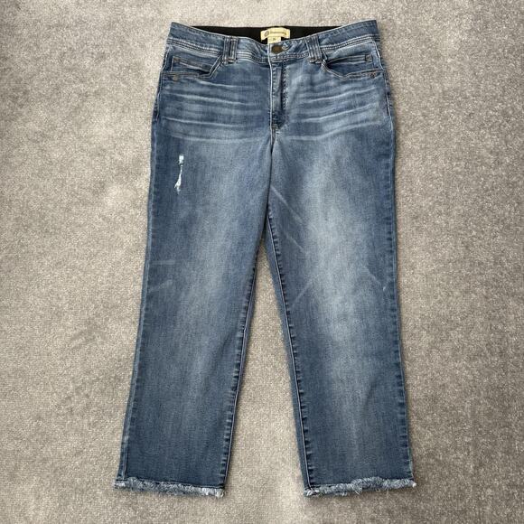 Democracy Denim - Democracy Jeans Womens 16 Blue Ab Technology Straight Leg Raw Hem Stretch Denim